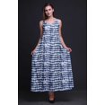 thumbnail image 3 of Bimba Robe Maxi à Bretelles Spaghetti Sans Manches en Rayonne Imprimée Shibori pour Femmes, Coupe Évasée - Medium, 3 of 4
