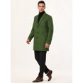 thumbnail image 4 of INSPIRE CHIC Men's Trench Coat Slim Fit Notched Lapel Single Breasted Overcoat Green M, 4 of 6
