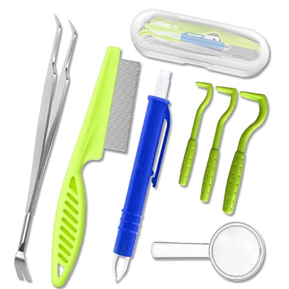 Tick Removal Tool Kit, 8pcs for Dog and Cats, Green