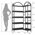 thumbnail image 3 of Corner Bookshelf Arched Bookcase, L Shaped Bookshelf Industrial Corner Shelf, Large Bookshelf With Metal Frame, Etagere Shelf Corner Display Rack for Living Room Bedroom, 3 of 9
