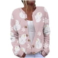 thumbnail image 1 of yardsong Ugly Christmas Cardigan for Women Plus Size Cute Snowman Graphic Button Down Open Front Multicolor,XXXXL, 1 of 2