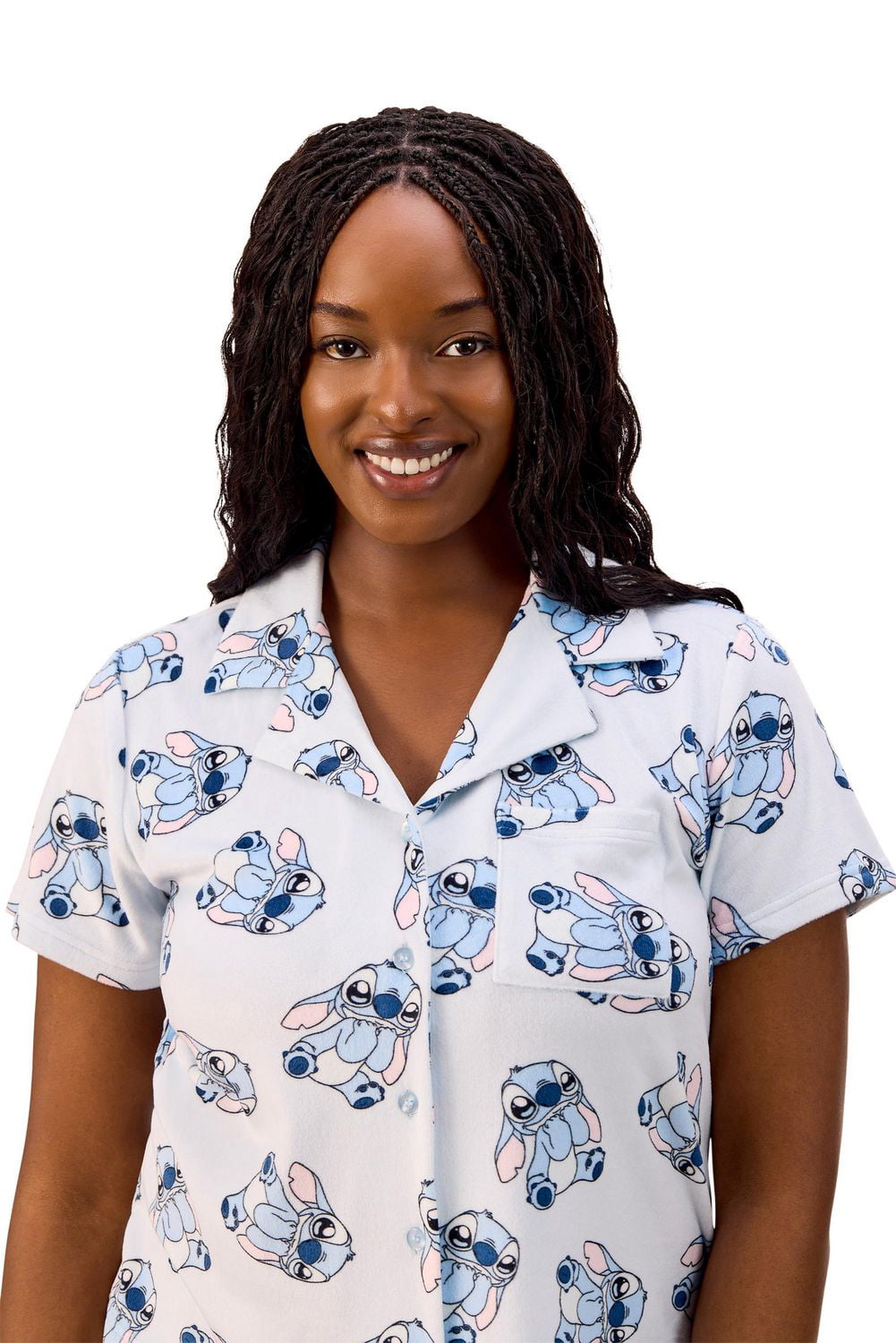 Ensemble short avec col cranté Stitch de Disney pour femmes