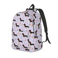 thumbnail image 1 of Easygdp Dachshund Dog for Durable Canvas Laptop Backpack - Adjustable Shoulder Strap, Large Capacity, Fits 15-17in Laptops, for School, Work, Travel-Medium, 1 of 5