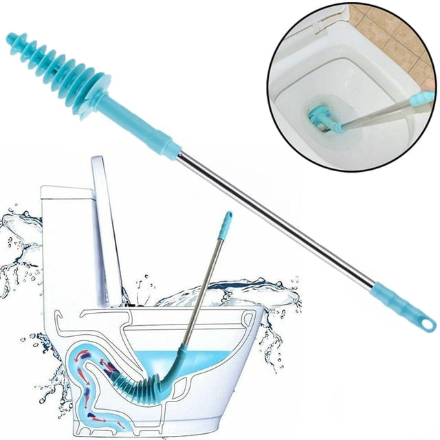 Flexible Toilet Brush Long Handle Plunger Bathroom Clogging Cleaner Tool Durable. Designed for bathroom cleaning, it features stainless steel and ABS materials with a streamlined brush head for cleaning toilet grooves and inner walls without residue. Effective for stain removal using water, making it eco-friendly. Package includes one durable toilet brush.