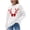 White, variant on RXMEKW Sweater for Women Long Sleeve Round-Neck Casual Solid Color Blouse Top with Christmas Print for Holiday Party and Daily Wear