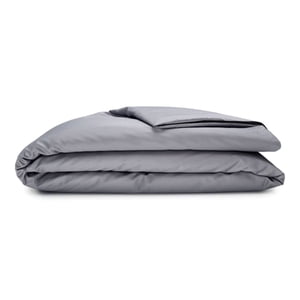 Sleepgram Supima 400 Couverture de couette en coton, jumeau, pierre grise