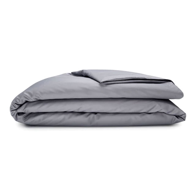 Sleepgram Housse de Couette en Coton Supima 400 Fils, Lit Simple, Pierre Grise