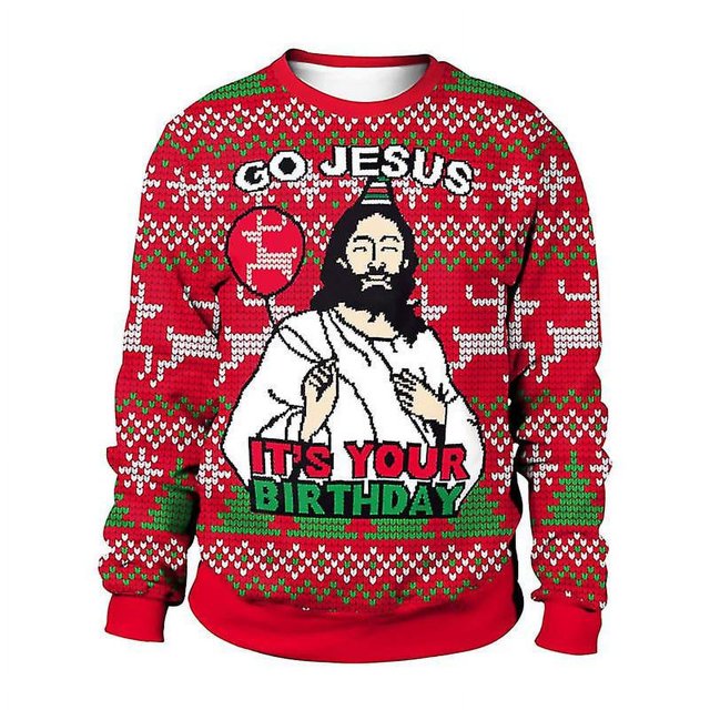 Sweat-Shirt Unisexe Imprimé Animal Col Rond Laid Noël Xmas