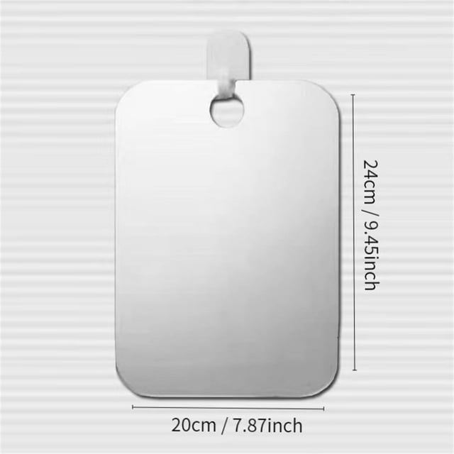 Fogless Shower Mirror 8x6 Inch Shatterproof Acrylic Wall Hanging & Handheld Design for Shaving, Makeup - Portable Travel Camping Locker Mirror with Removable Hook - Safe for Kids, Easy Clean