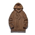 thumbnail image 4 of FOCUSNORM Men Plush Loose Hoodies Solid Color Drawstring Hooded Sweatshirts Long Sleeve Tops Fall Winter Casual Pullovers, 4 of 7