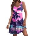thumbnail image 1 of Staron Robe d'Été pour Femmes Ample à Col en V à Imprimé Floral Robe de Printemps Plage Bohème Ligne A Fluide Sans Manches Robe Soleil avec Poches TTG, 1 of 7