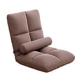 thumbnail image 4 of hengtong 5 Position Adjustable Floor Chair with Back Support Soft Velvet Foldable Lounger Brown, 4 of 10
