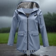 thumbnail image 3 of WRKEKC Manteau Coupe-Vent Imperméable à Capuche pour Femme, Imperméable de Randonnée Léger à Fermeture Éclair Intégrale avec Poches, 3 of 6