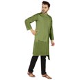 thumbnail image 2 of Atasi Indian Designer Kurta For Mens Party Wear Solid Color Ethnic Long Shirt, 2 of 7