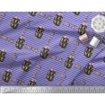 thumbnail image 2 of Soimoi Purple Poly Georgette Fabric Stripe & Floral Alphabet Text Printed Fabric 1 Yard 42 Inch Wide, 2 of 3