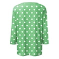 thumbnail image 4 of Lenpel T-Shirts pour Femmes Grande Taille Décontractés à Manches 3/4, Col Ras du Cou, T-Shirts Imprimés, Hauts, Tuniques de Printemps Été, 4 of 5