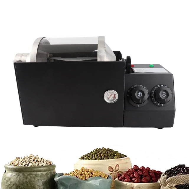 Glass Coffee Bean Roaster, Adjustable Temperature Automatic Roaster with Timer, Built in Copper Wire Motor, Suitable for a Variety of Foods, 60 200 degrees Celsius Heating