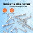 thumbnail image 4 of KFFKFF 20 Set Invisible Wire Railing Kit,T316 Stainless Steel 1/8" Concealed Receiver and Swage Stud Termination for Wire Railing,Swage Adjuster 1/8" for Wooden/Metallic Post,Wire Railing Components, 4 of 9