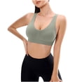 thumbnail image 1 of Womens Bras Back-Smoothing Bra Feature V-Neck Wire-Free Bra Style W-279 Green XXL, 1 of 8