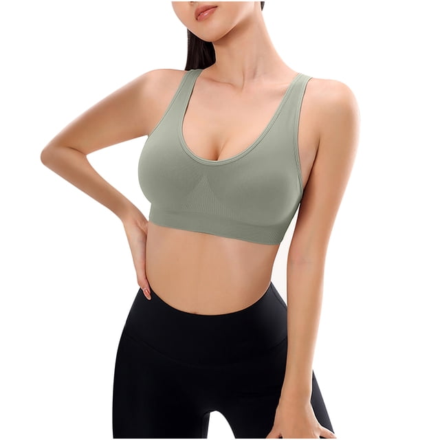 Womens Bras Back-Smoothing Bra Feature V-Neck Wire-Free Bra Style W-279 Green XXL
