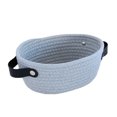thumbnail image 1 of Wweixi Panier de Rangement avec Poignées en Corde de Coton Tressée Conteneur pour Bric-à-Brac Collations Clés Panier Cosmétique Tiroir Étagère Commode Gris P, 1 of 6