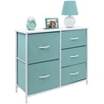 thumbnail image 1 of Commode à 5 Tiroirs - Fini Dessus en Bois - Art Déco, Aqua, 1 of 5