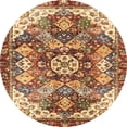 thumbnail image 1 of Ahgly Company Tapis Rond Abstrait Rouge Brique, 5 Pieds Rond, 1 of 6