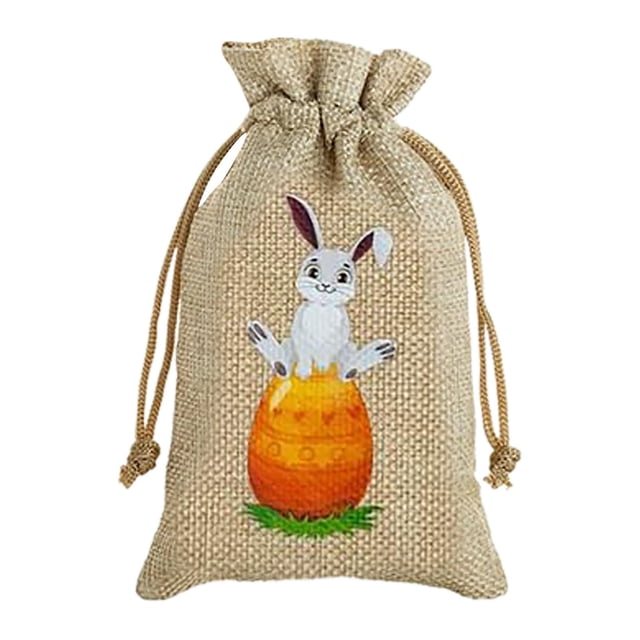 Binwennn Easter Bunnies Egg Storage And Decoration Bag Funny And Adorable Rabbit Designed Zippered Candy Wrap For Festive And Organization Small Cloth Bags Towel Closet Organizer Storage with Lids Bag