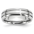 thumbnail image 1 of Cobalt Polished and Satin Grooved 6mm Band Ring 12.5 Size, 1 of 6