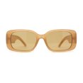 thumbnail image 1 of Lunettes de Soleil en Plastique pour Femmes, Rectangle Arrondi, Beige Brun, 1 of 4