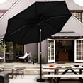 thumbnail image 1 of 9ft Outdoor Round Patio Umbrella, Table Umbrella Market Umbrella with 8 Sturdy Ribs, Push Button Tilt and Crank, 1 of 8