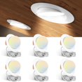 thumbnail image 1 of Amico Lot de 6 Luminaires Encastrés à DEL de 6 Pouces avec Cardan 5CCT, Lumière Orientale Réglable à 360&deg;&90&deg; vers le Bas, à Intensité Réglable, 2700K/3000K/3500K/4000K/5, 1 of 7
