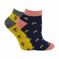 thumbnail image 1 of 2 Pairs Ladies Bamboo Trainer Socks | Miss Sparrow | Breathable Novelty Animal Patterns Socks, 1 of 2