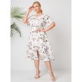 thumbnail image 4 of U.Vomade Women's Plus Size Dress Floral Button Dress, 4 of 6