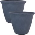 thumbnail image 1 of Sunnydaze Jardinière d'Extérieur à Double Paroi en Anjelica Résistante aux Intempéries - 20 Pouces - Fini Ardoise - Lot de 2, 1 of 10