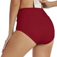 thumbnail image 4 of B91xZ Swimming Shorts for Women Ruched Bikini Tankini Swimsuit Briefs,Red M, 4 of 4