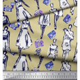 thumbnail image 3 of Soimoi Polyester Crepe Fabric Women & Camera Fashion Decor Fabric Printed Yard 52 Inch Wide, 3 of 3