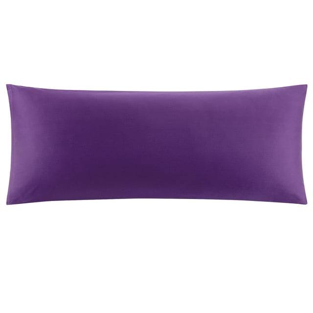 PiccoCasa 100% Cotton Body Pillowcases Soft Zipper Closure Grape 20"x54"