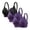 Purple, variant on Bra for Women, 3-Piece Underwire-Free Court Style Gathering Middle Button Breathable Daily Bra, for Everyday Wear
