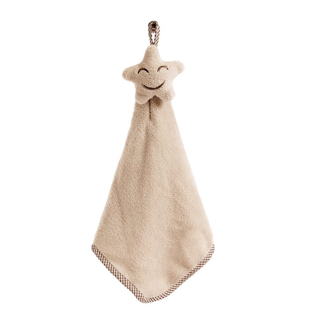 facefd Smiling Face Hanging Hand Towels Kitchen Towel Coral Velvet Absorbent Lint-Free Cloth Dishcloths