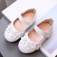 thumbnail image 4 of B91xZ Chaussures de Robe pour Tout-Petites Filles Ballerines Fille Rentrée des Classes Chaussures de Princesse de Mariage, Blanc 8.5, 4 of 5