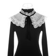 thumbnail image 2 of INSPIRE CHIC Collier Détachable Faux, Mini Cape Col Ras du Cou Faux Dickey pour Blouse Blanc-1(Lacets Noirs), 2 of 5