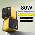 thumbnail image 1 of Chmadoxn Chargeur 3 en 1, Chargeur de Téléphone Rétractable, Prise Murale avec Module de Charge Rapide Max Extensible 80w, Câble Type‐C et 2 Ports USB pour Prise de Chargement de Téléphone et d'Ordinateur Portable, 1 of 7