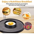 thumbnail image 3 of RRJ Stainless Steel Omelet Ring , Non Stick Pancake Egg Ring, Circular Omelet Maker Container With Handle, Iron Spray Coated Cooking Tool for Breakfast Kitchen, 3 of 5