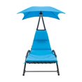 thumbnail image 4 of CorLiving Alora Steel Frame Outdoor Lounge Chair with Removeable Cushions and Canopy, Blue, 4 of 13