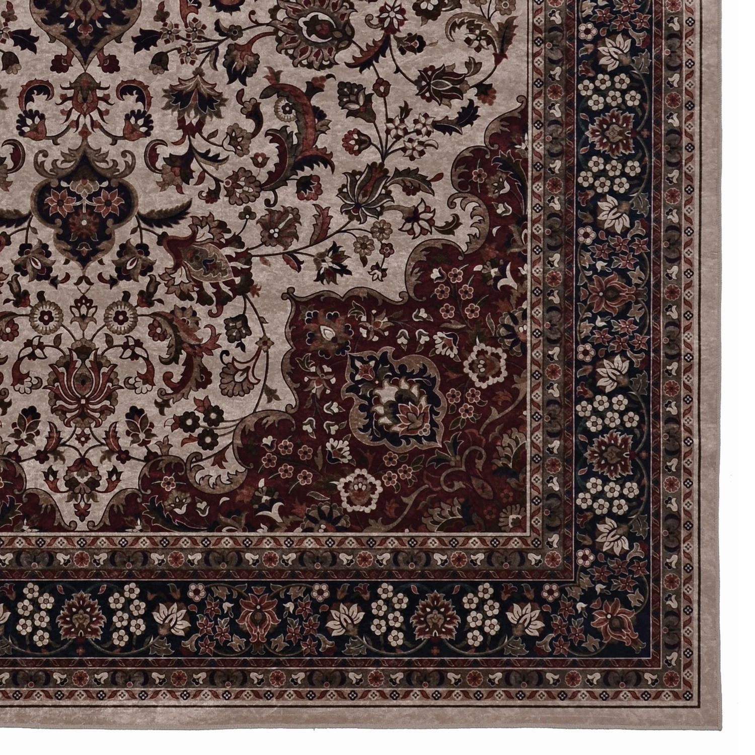 Tapis Emerald Sanlin rouge & ivoire de 5 pi x 7 pi