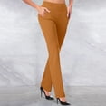 thumbnail image 1 of LSLJS Pantalon Évasé Ajusté pour Femme, Mode Décontractée, Tempérament, Couleur Unie, Tricoté, Micro-Tiré, 1 of 5
