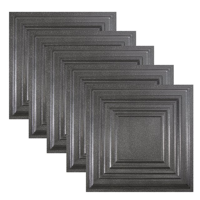 Great Lakes Tin Detroit Pewter 2ft x 2ft Lay In Ceiling Tiles (5 Pack)