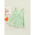 thumbnail image 4 of Xingqing Robe d'Été Adorable pour Bébés Filles, Douce, à Bretelles, Sans Manches, à Fleurs Imprimées, en Dentelle, Tutu, Robe Soleil, 4 of 7