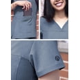 thumbnail image 4 of Adar Pro Heather Sarraus pour Femmes - Haut de Sarrau à Encolure Cœur en V - P4210H - Heather Navy - L, 4 of 7